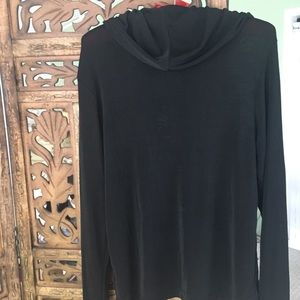 Black flowing cowlneck